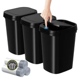 Small Trash Can with Lid, 2.6 Gallon Slim Garbage Bin for Bathroom, Bedroom, Office, Kitchen