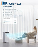 8000 BTU Portable Air Conditioner, Quiet 3-in-1 Indoor AC Combining Cooling, Dehumidification, 24H Timer,Complete Window Kit