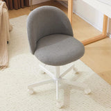 VINGLI White Modern Velvet Vanity Chair with Back - Silent Wheels Stylish Comfortable
