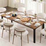 Rectangular Dining Table for 6-8 15mm Thick Metal Frame Wave Edge Dinner Tables