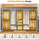 Clothes Rack, Extra Large Clothes Rack with Cover, reestanding Clothing Racks or Hanging Clothes, Heavy
