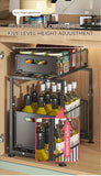 2 Tier Slide Out Cabinet Organizer Heavy Duty, Under Sink Storage Shelf for Kitchen Bathroom,