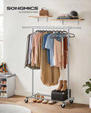 Clothes Rack with Wheels for Hanging Clothes, 17.7 x (36.2-52) x 63.6 Inch