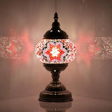 Turkish Moroccan Table Lamp Lantern with Handmade Mosaic Glass Lampshade