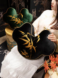 Creative Backside Cushion Emboidery Pillow Bamboo Retro Decorative Pillow Cover For Sofa Chair Bedding Fan Cushion