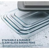 8 Pcs Glass Baking Dish Set with Lids, 9 Pcs Stainless Steel Baking Sheet