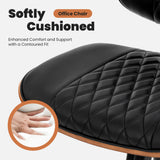 JHK Ergonomic Armless Office Chair Adjustable Height PU Leather Desk Seating with 360 Swivel and Rocking