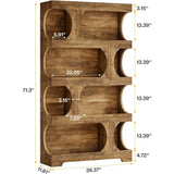 Modern Asymmetrical Bookshelf,Freestanding Display Shelf with Classic Shape