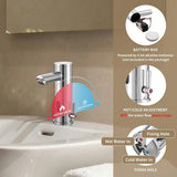 Motion Activated Sensor Hands Free Auto Off 1 Hole Commercial Infrared Brass Basin Faucet Adjustable Cold Hot Single Handl
