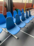 Three-person transparent plastic row chair Square waiting  Hospital bench