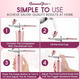 Nail Airbrush Kit with Compressor 48PSI Rechargeable Cordless Professional Air Brush Se