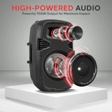 ch 700 Watt Max Power Output Speaker with Microphone, Bluetooth Wireless
