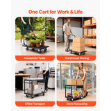 SucceBuy 700 lbs 2 Tier Foldable Heavy Push Cart Dolly Platform Hand Truck