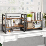 Bookshelf, Dorm Desk Hutch, Desk Shelf Organizer, 4 Tier Stackable Bookcase, Adjustable