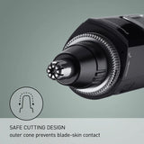 Ear and Nose Hair Trimmer for Men with Vacuum Cleaning System Powerful Motor and DualEdge Blades for Smoother