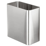 Stainless Steel Slim Rectangular Modern Metal 2.6 Gallon 10 Liter Trash Can Wastebasket