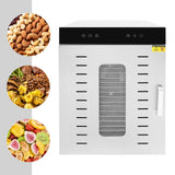 20-Trays Stainless Steel Food Dryer,110V Silver Rectangular Food Dehydrator 46*40*60cm