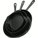 3-Piece Cast Iron Skillet Set – Pre-Seasoned Chefs Pans for Oven, Stove, Grill