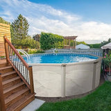 18-Foot x 52-Inch round above ground swimming pool with steel frame