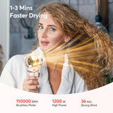 Bopcal 5 In 1 Hair Dryer Hot Air Comb Electric Hair Curling Iron 1200W High Speed Blower Multifunctional