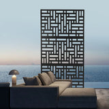 Metal Privacy Screen Outdoor Decorative Privacy Screen with Stand Freestanding Privacy Screen