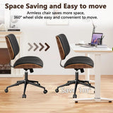 Office Chair with Wheels, Adjustable Height, Leather Swivel Chair for Desk,
