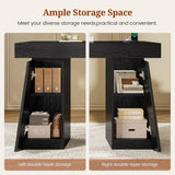 Modern Executive Desk with Power Outlets & Storage Cabinet