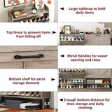 30" Freestanding Shoe Rack w/ Customized, Two Flip Drawers For Entryway