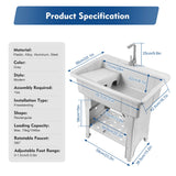 Versatile Laundry Sink – Strong Load-Bearing Capacity, Quick Installation, Classic Gray Look,
