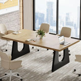 5FT Small Conference Table for 4 to 6, Modern Meeting Table with Strong Metal Frame for Office