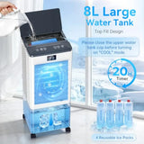 Bedroom portable air conditioner, evaporative swamp cooler w/ dual cooling