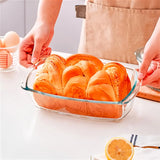 Large 1800ml Glass Loaf Pan Set 2pcs with Lid Oven Safe Baking Dish Ideal for Cakes