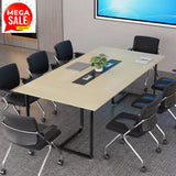 8FT Conference Table,94.4 L x 47.2 W x30.7 H Meeting Seminar Table with Grommet