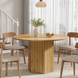 Tribesigns Round Dining Table for 4-6 People, 47-Inch Farmhouse Dinning Room Table