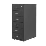 6 Drawer File Cabinet with Lock, Vertical Filing Storage Cabinets with Wheels