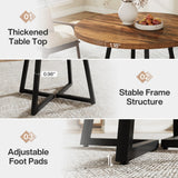 Tribesigns Round Dining Table for 2, 31.5" Industrial Kitchen Table with Metal Base