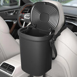 1.9 Gallon Flexible Silicone Car Trash Can With Secure Lid And Adjustable Strap, Compact Hanging Waste Bin For Vehicles