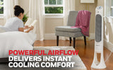 Honeywell QuietSet Whole Room Oscillating Tower Fan with Remote, White