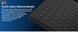 Bathroom Waterfall Shower Head, Fixed Showerheads with Adjustable Swivel Ball,