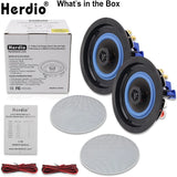 Herdio 4 Inch Ceiling Mounted Speaker Recessed Ceiling Wall Waterproof Speaker