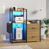 Tall Printer Stand with Storage Shelf and Bag,Filing cabinet,Lateral Office Filing Cabinets