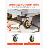 SucceBuy 2000 lbs Platform Truck Steel Flatbed Cart with Swivel Wheels & Handle Foldable Hand Push Dolly
