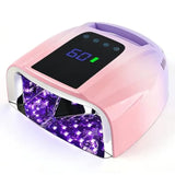 96W Rechargeable UV LED Nail Lamp Cordless UV Light for Nails with LCD Display Auto Sensor 4 Timer Setting