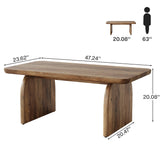 Tribesigns Farmhouse Rectangular Coffee Table, 47.24-Inch w/ Sturdy Base