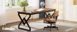 Tribesigns 63" Large Industrial Executive Desk with Extra Thickened Tabletop & Metal Frame