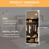 Hasipu Door Mirror Full Length, 44"x 16" Wall Mounted Mirror for Bedroom
