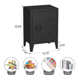 Metal Nightstand Modern End Side Table with Shelf for Living Room, Bedroom