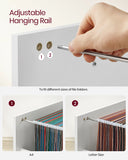 VASAGLE 2-Drawer File Cabinet, Filing Cabinet for Home Office, Small Rolling File Cabinet