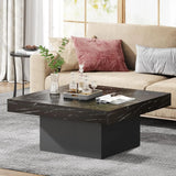 Engineered Wood Low Coffee Table for Living Room Rustic Brown & Black
