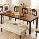 Tribesigns Dining Table for 6-8 People, 200cm Large Narrow Long Rectangular Kitchen Dinner Table
